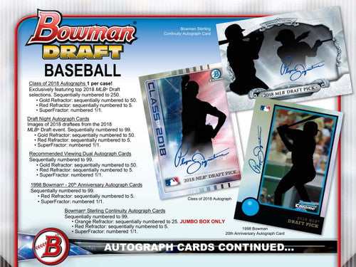 2018 Bowman Draft Baseball Jumbo 8 Box Case