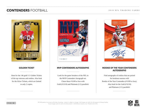 2018 Panini Contenders Football Hobby Box