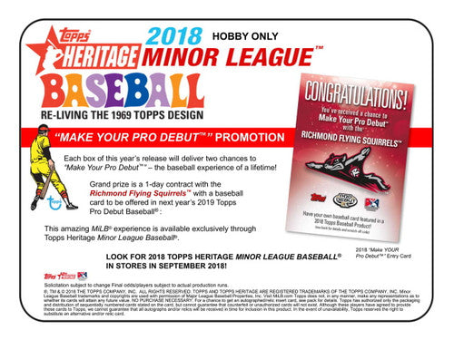 2018 Topps Heritage Minor League Baseball Hobby Box
