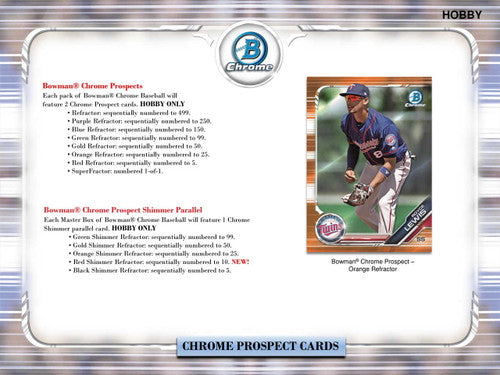 2019 Bowman Chrome Baseball Hobby Box