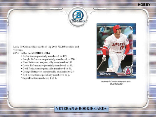 2019 Bowman Chrome Baseball Hobby Box