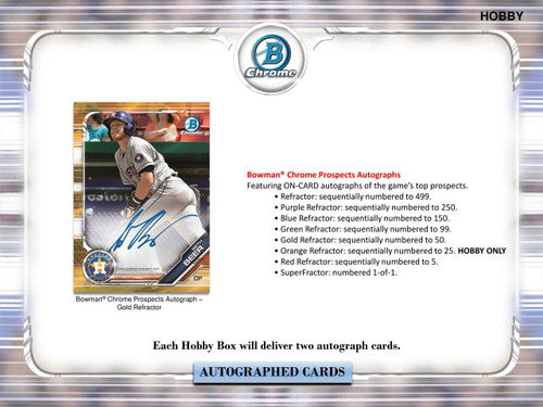 2019 Bowman Chrome Baseball Hobby Box