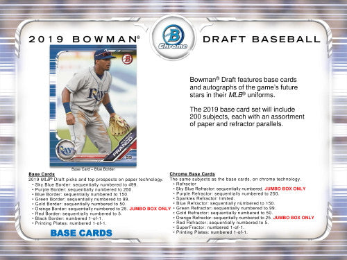 2019 Bowman Draft Baseball Jumbo Box