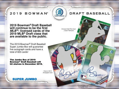 2019 Bowman Draft Baseball Hobby Super Jumbo Box