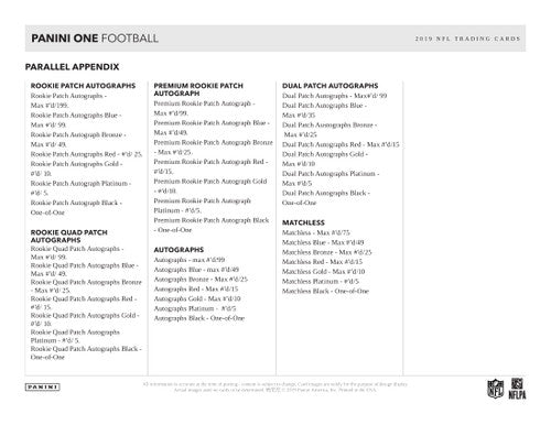 2019 Panini One Football Hobby Box