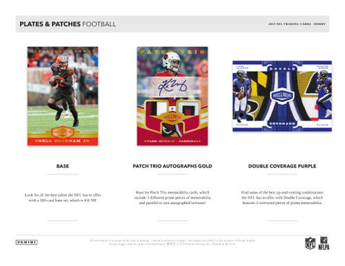 2019 Panini Plates &amp; Patches Football Hobby Box