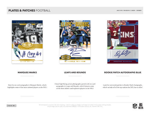 2019 Panini Plates &amp; Patches Football Hobby Box