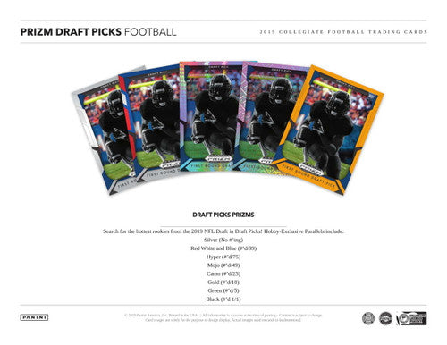 2019 Panini Prizm Collegiate Draft Picks Football Hobby Box