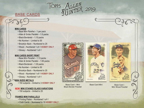 2019 Topps Allen &amp; Ginter Baseball Hobby 12 Box Case