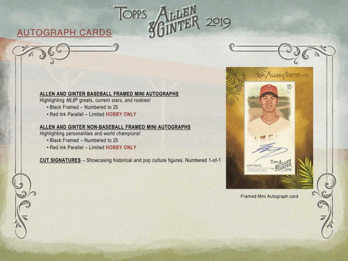 2019 Topps Allen &amp; Ginter Baseball Hobby 12 Box Case