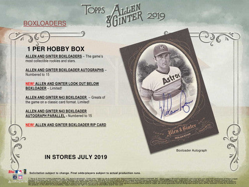 2019 Topps Allen &amp; Ginter Baseball Hobby 12 Box Case