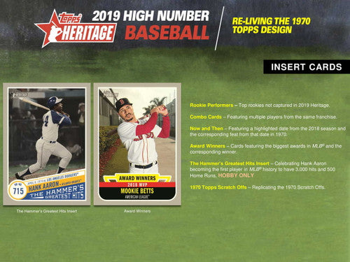 2019 Topps Heritage High Number Baseball Hobby 12 Box Case