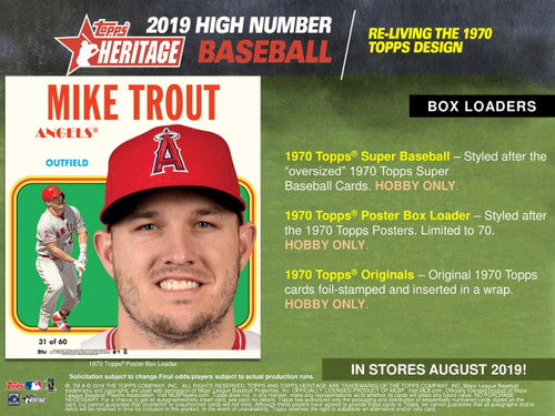 2019 Topps Heritage High Number Baseball Hobby 12 Box Case