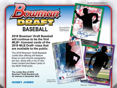 2018 Bowman Draft Baseball Jumbo 8 Box Case