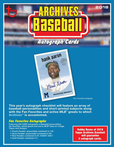 2018 Topps Archives Baseball Hobby Box