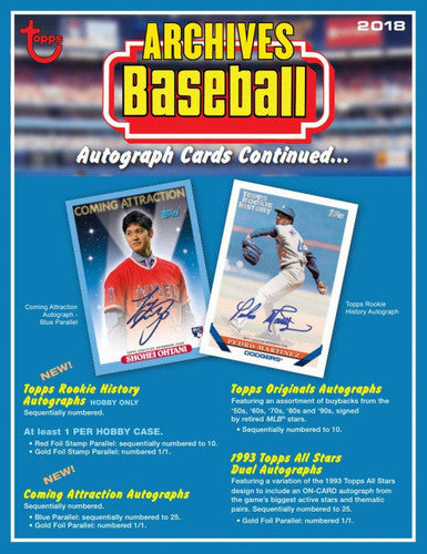 2018 Topps Archives Baseball Hobby Box