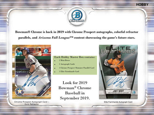 2019 Bowman Chrome Baseball Hobby Box
