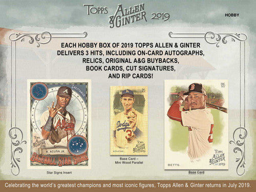 2019 Topps Allen &amp; Ginter Baseball Hobby 12 Box Case