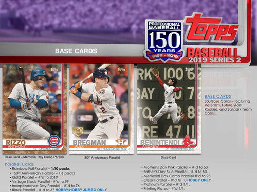 2019 Topps Series 2 Baseball Jumbo 6 Box Case