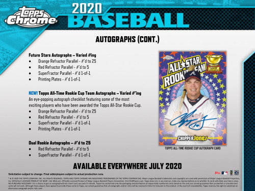 2020 Topps Chrome Baseball Jumbo HTA Box