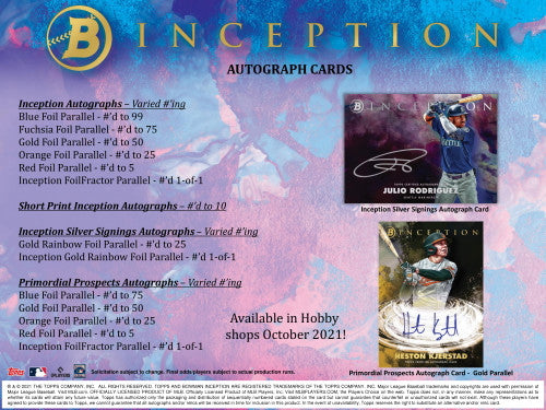 2021 Bowman Inception Baseball Hobby Box