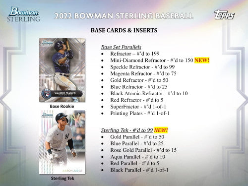 2022 Bowman Sterling Baseball Hobby Box