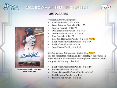 2022 Bowman Sterling Baseball Hobby Box