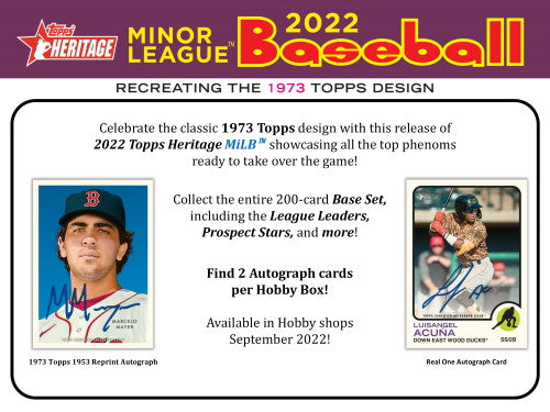 2022 Topps Heritage Minor League Baseball Hobby Box