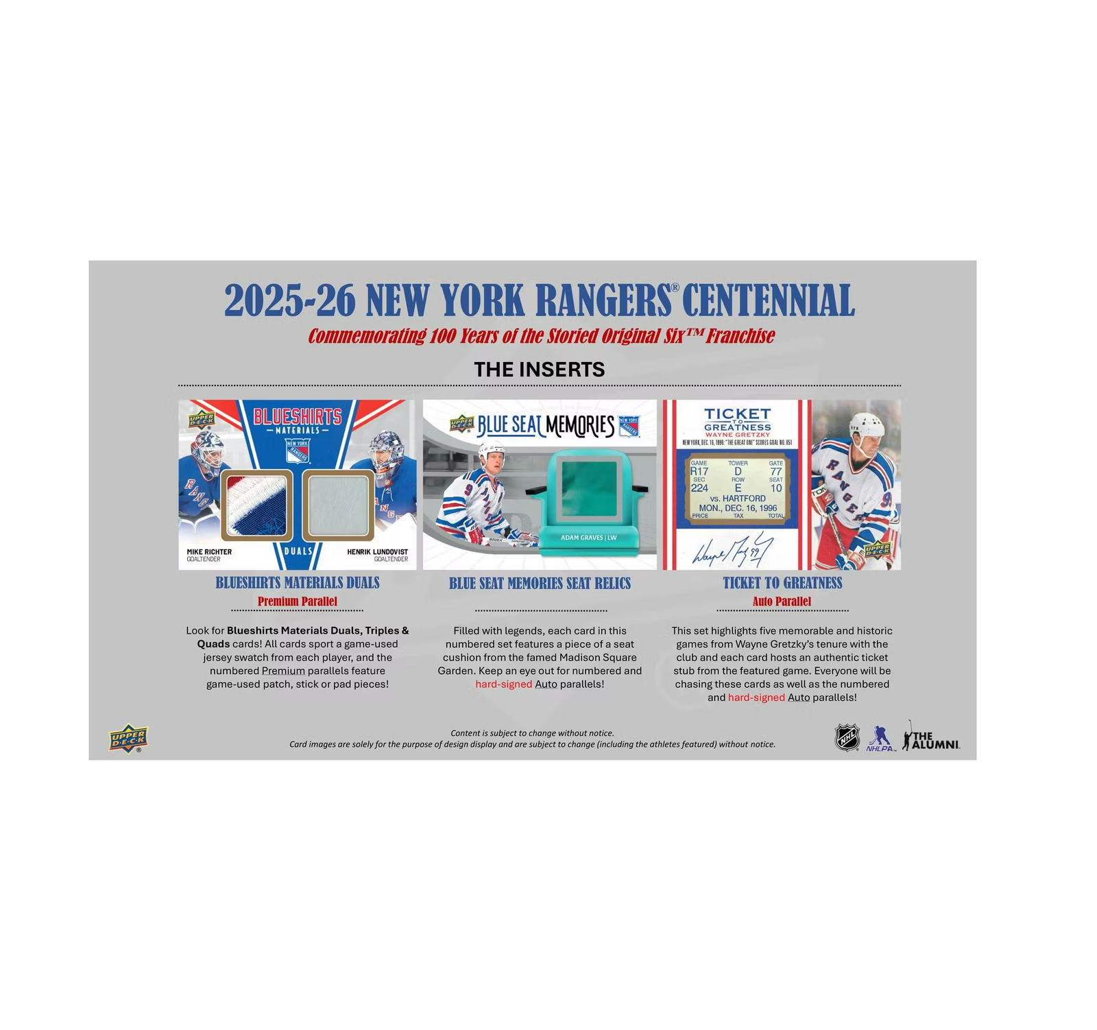 2025-26UpperDeckNewYorkRangersCentennialHockeyHobbyBox7-1