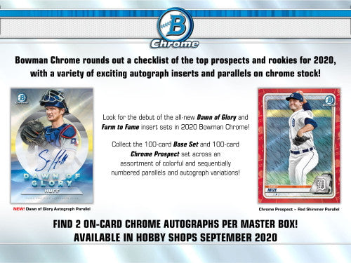 2020 Bowman Chrome Baseball Hobby 12 Box Case