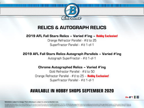 2020 Bowman Chrome Baseball Hobby Box