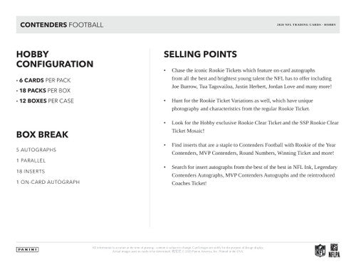 2020 Panini Contenders Football Hobby Box