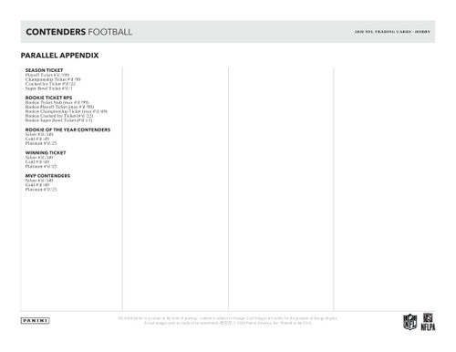 2020 Panini Contenders Football Hobby Box