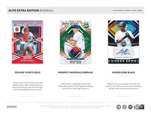 2020 Panini Elite Extra Edition Baseball Hobby Box