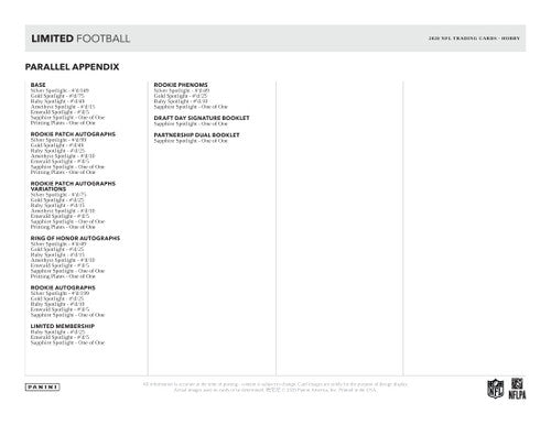 2020 Panini Limited Football Hobby Box