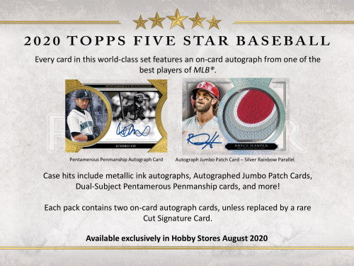 2020 Topps Five Star Baseball Hobby 8 Box Case