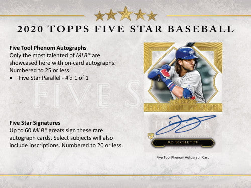 2020 Topps Five Star Baseball Hobby 8 Box Case