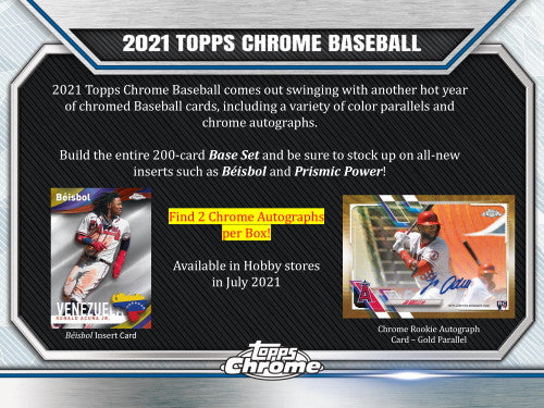2021 Topps Chrome Baseball Hobby Box