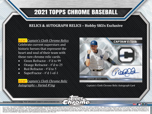 2021 Topps Chrome Baseball Hobby Box