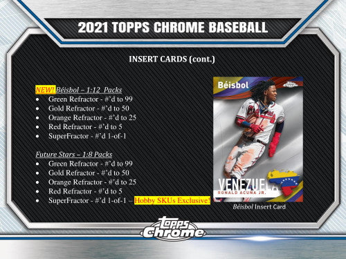 2021 Topps Chrome Baseball Jumbo Hobby HTA Box