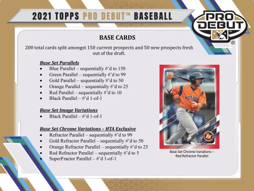 2021 Topps Pro Debut Baseball Hobby Jumbo Box