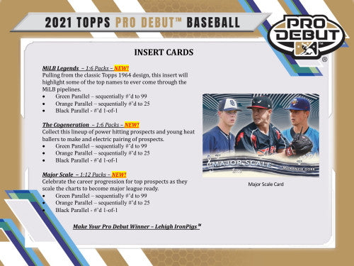 2021 Topps Pro Debut Baseball Hobby Jumbo Box