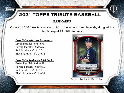 2021 Topps Tribute Baseball Hobby 6 Box Case
