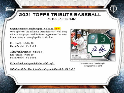 2021 Topps Tribute Baseball Hobby 6 Box Case