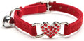 Velvet Cat Collar with Heart Charm and Bell Ravli