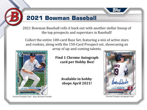 2021 Bowman Baseball Hobby 12 Box Case