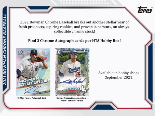 2021 Bowman Chrome Baseball HTA Choice 12 Box Case