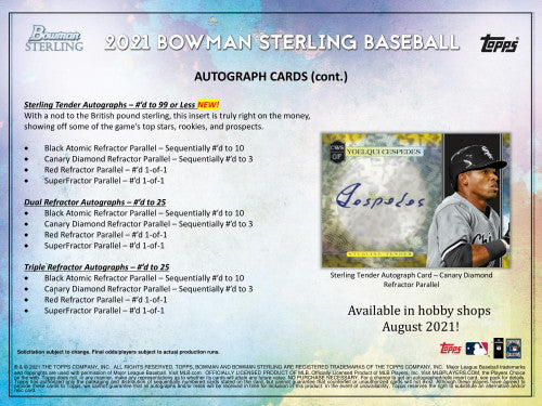 2021 Bowman Sterling Baseball Hobby 12 Box Case