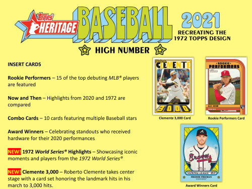 2021 Topps Heritage High Number Baseball Hobby 12 Box Case