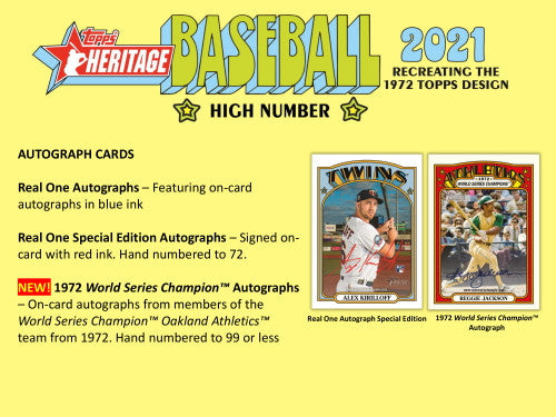 2021 Topps Heritage High Number Baseball Hobby 12 Box Case